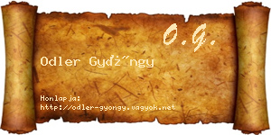 Odler Gyöngy névjegykártya